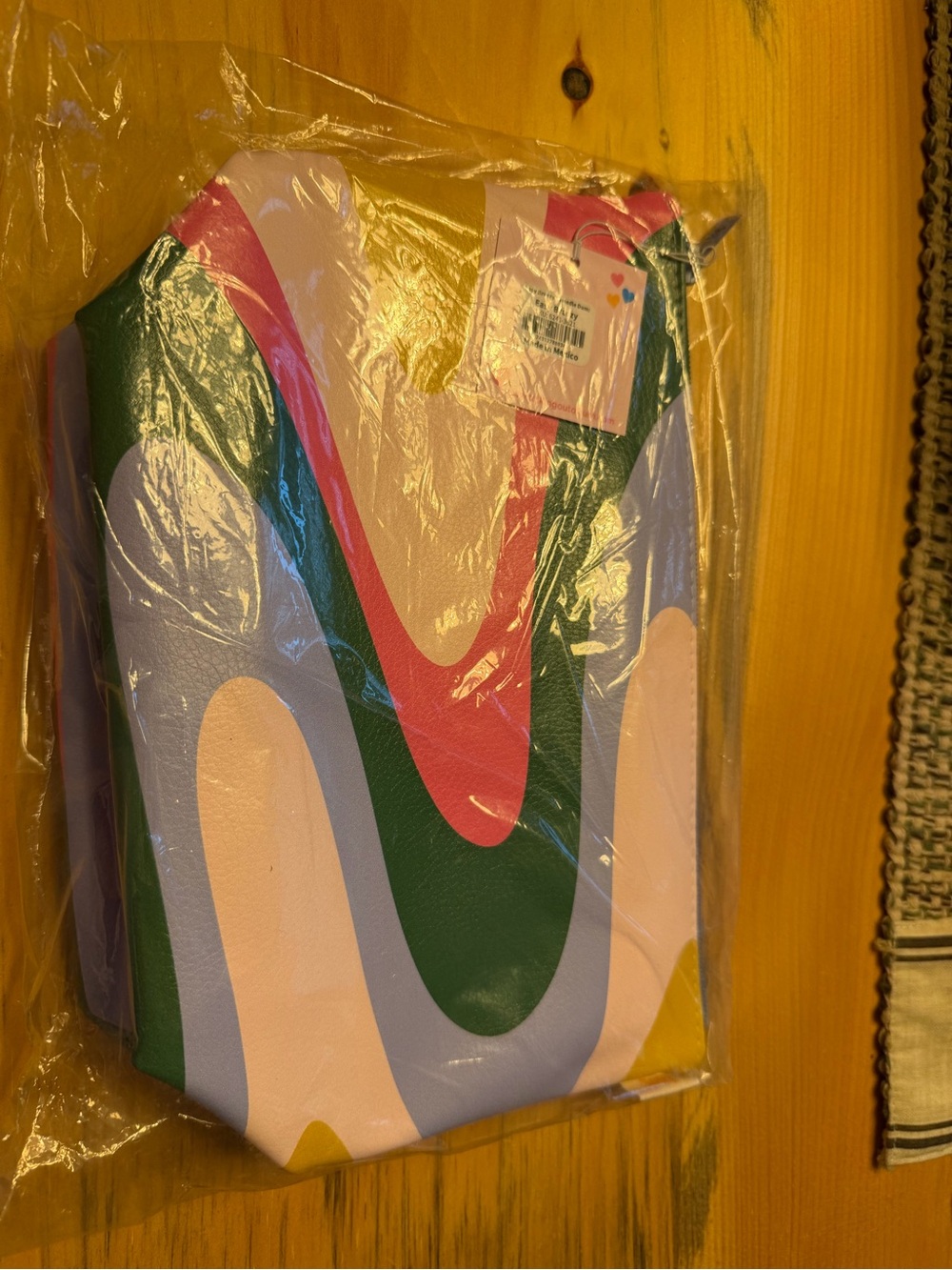 Multicolor Wave Cosmetic Pouch - Pink, Green & Lavender